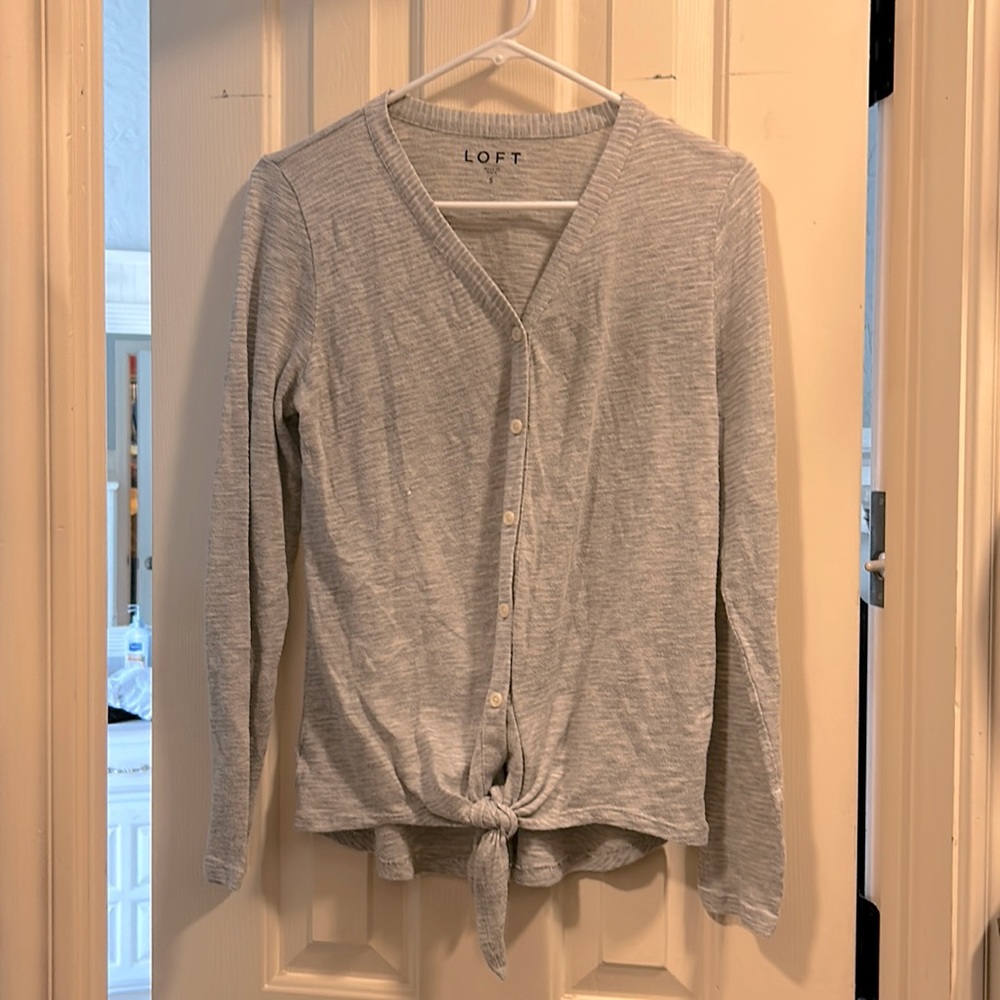 Light gray, long sleeve shirt